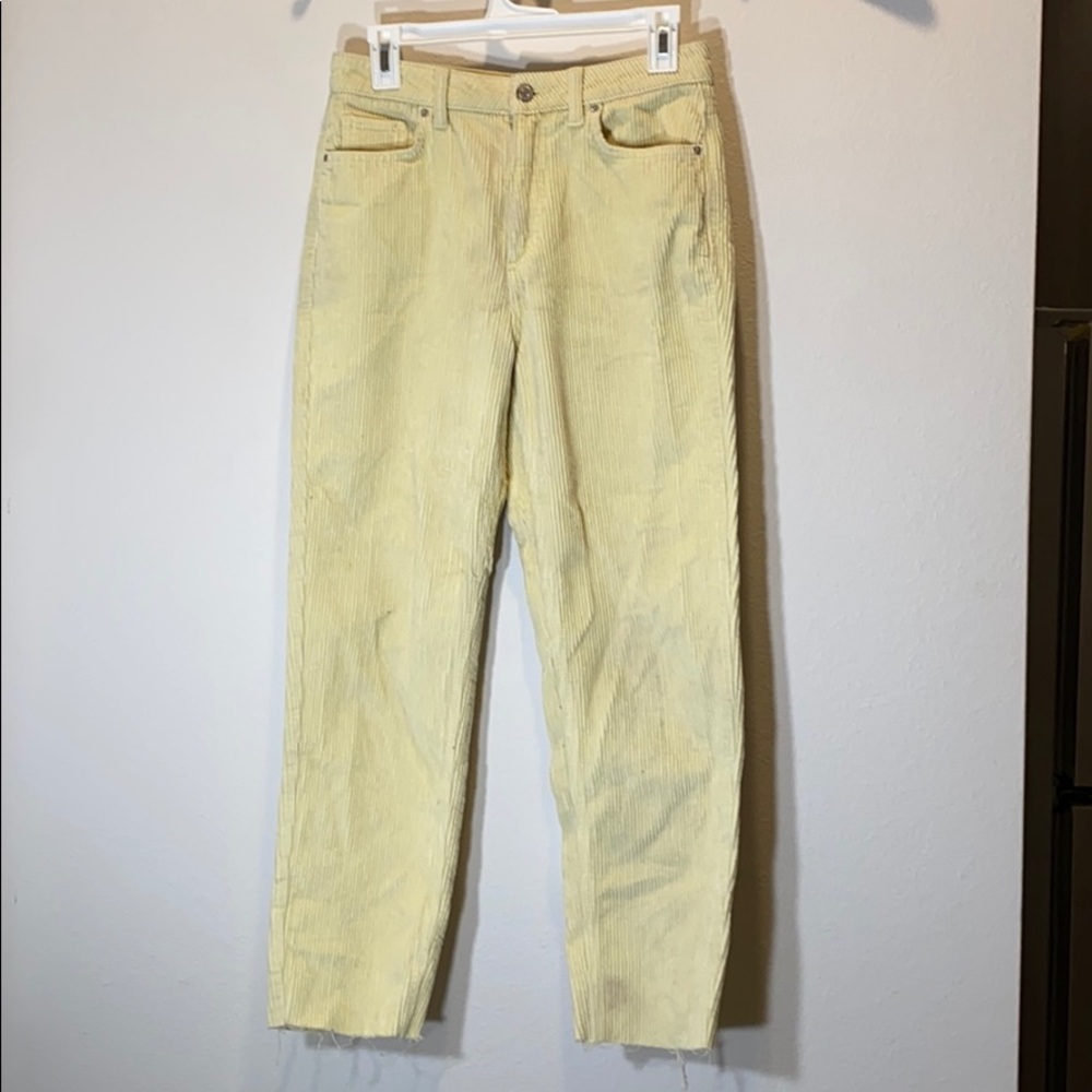 Yellow Corduroy Mom fit pants